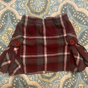 School Uniform Girls Side Pleat Plaid Skort Above the Knee
